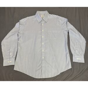 Brooks Brother Button Down Shirt Blue Striped Men’s L Long Sleeve Shirt Supima